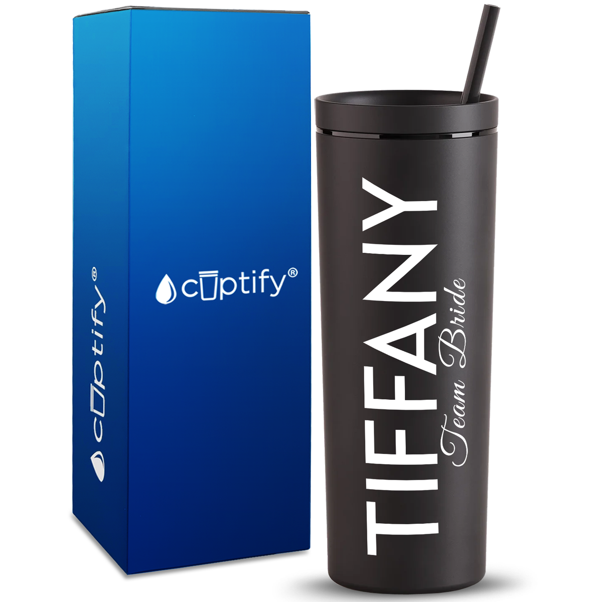 Personalized Team Bride on 18oz Acrylic Skinny Tumbler