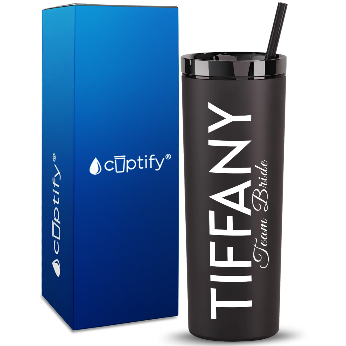 Personalized Team Bride on 18oz Acrylic Skinny Tumbler