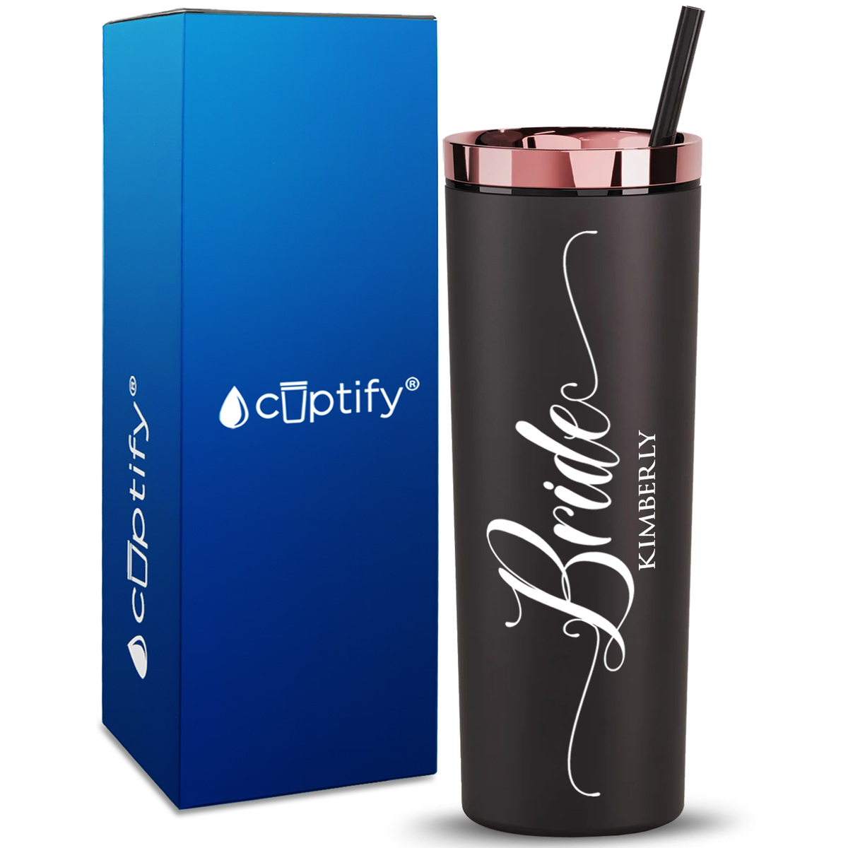 Personalized Elegant Bride on 18oz Acrylic Skinny Tumbler