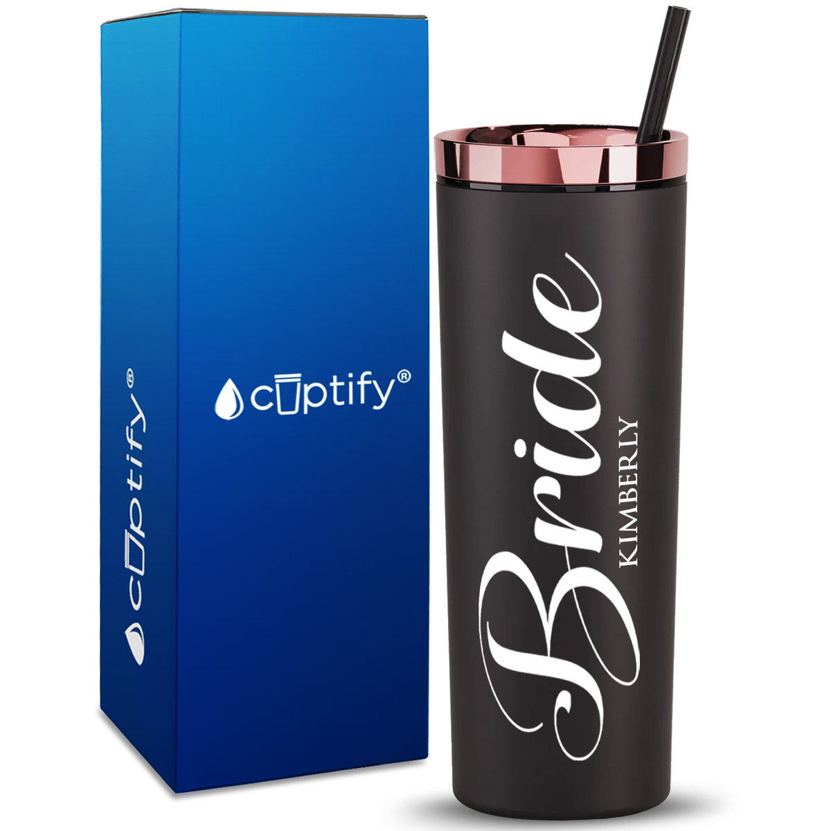 Personalized Bride on 18oz Acrylic Skinny Tumbler
