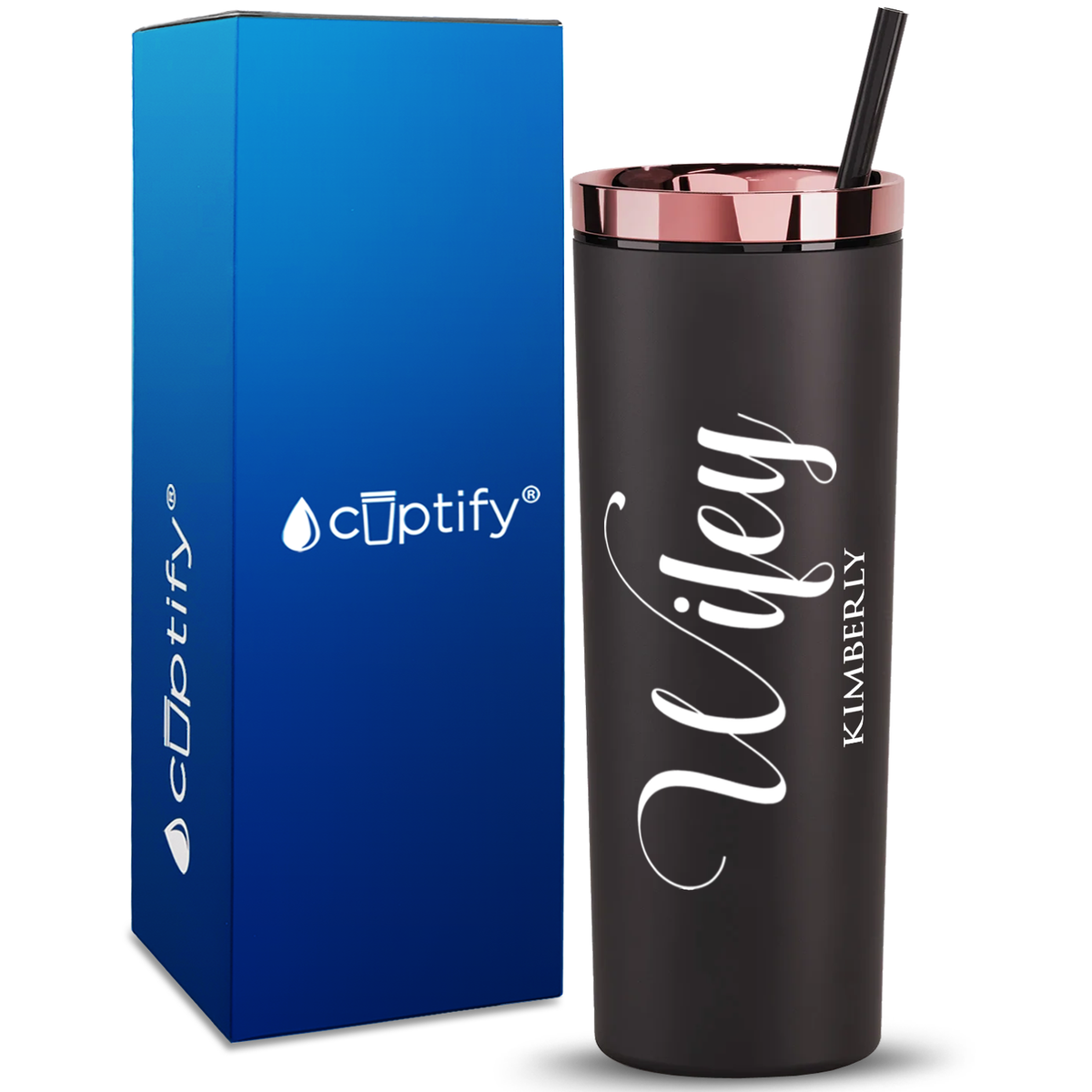 Personalized Wifey on 18oz Acrylic Skinny Tumbler