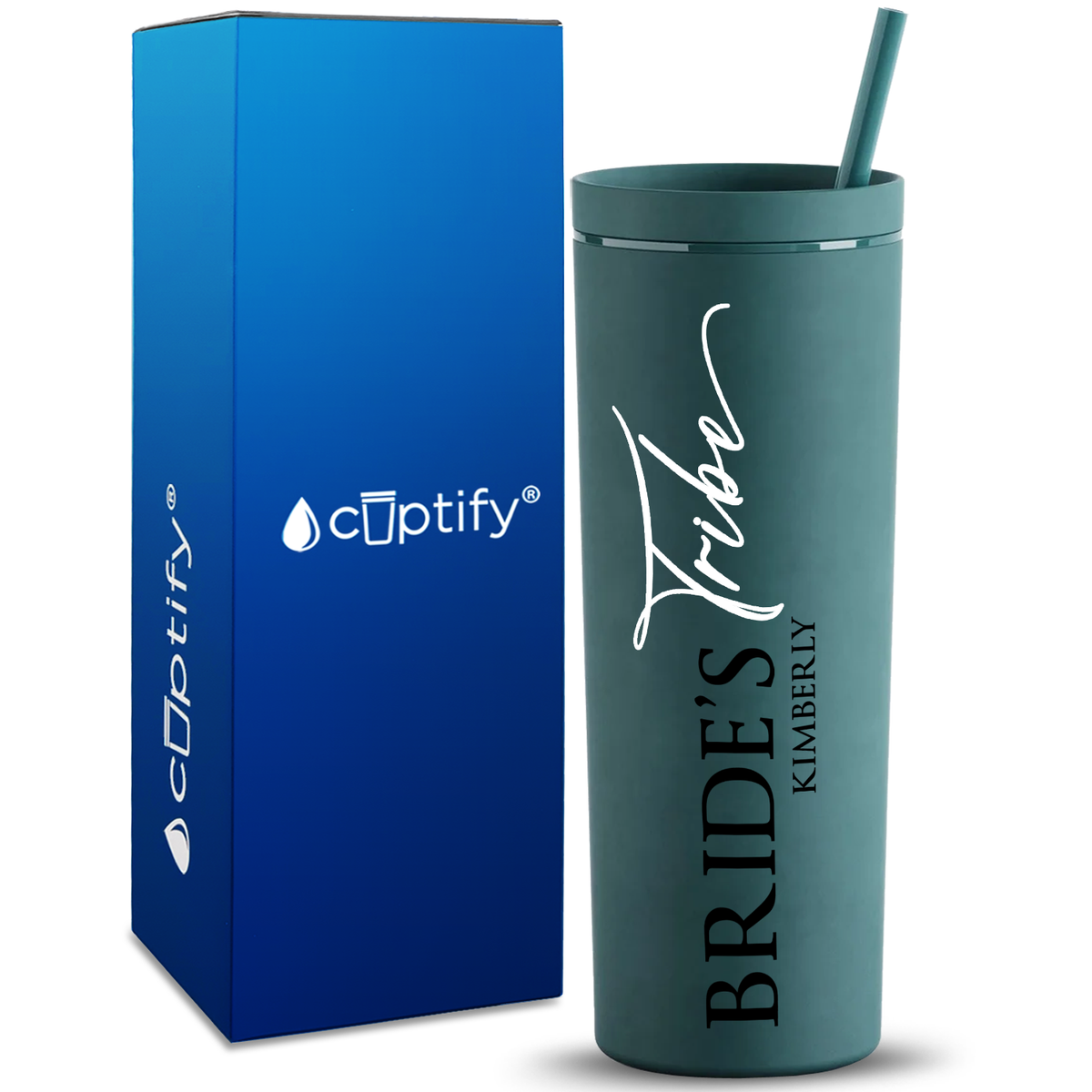 Personalized Bride's Tribe on 18oz Acrylic Skinny Tumbler