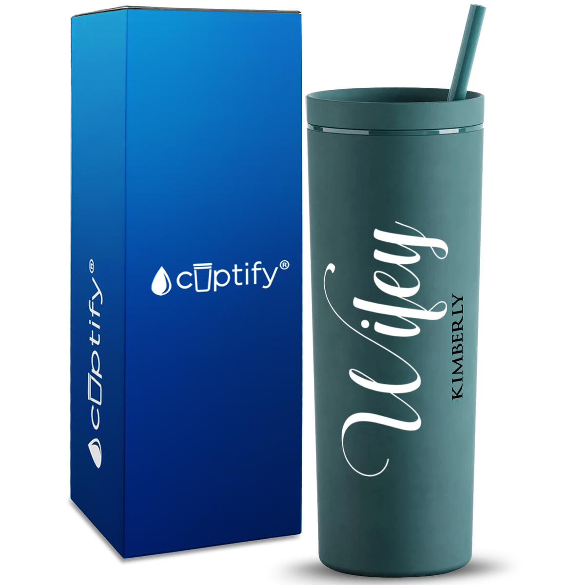 Personalized Wifey on 18oz Acrylic Skinny Tumbler
