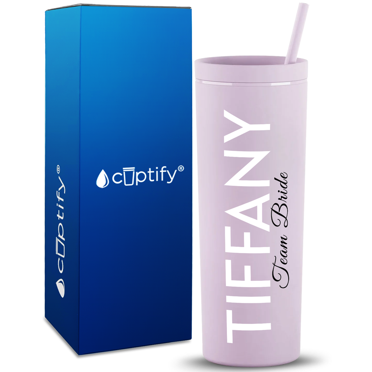 Personalized Team Bride on 18oz Acrylic Skinny Tumbler