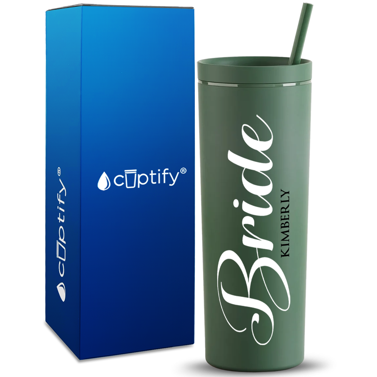 Personalized Bride on 18oz Acrylic Skinny Tumbler