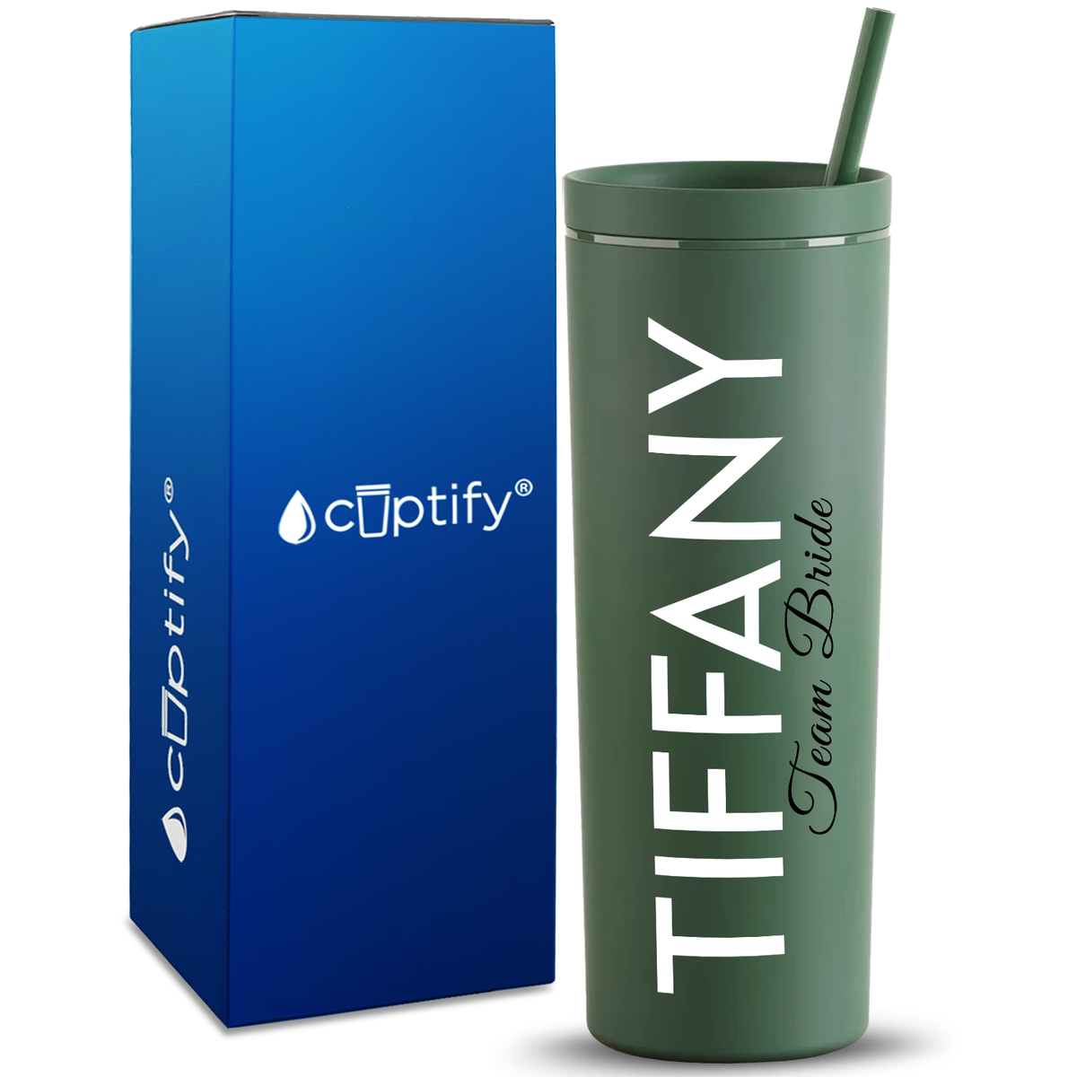 Personalized Team Bride on 18oz Acrylic Skinny Tumbler