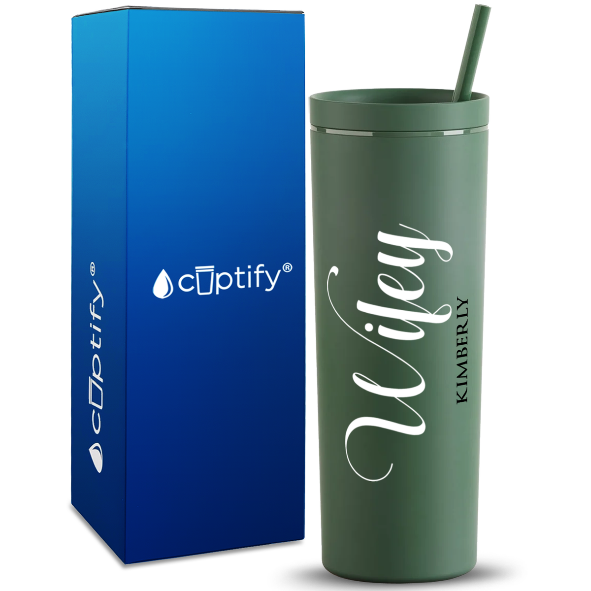 Personalized Wifey on 18oz Acrylic Skinny Tumbler
