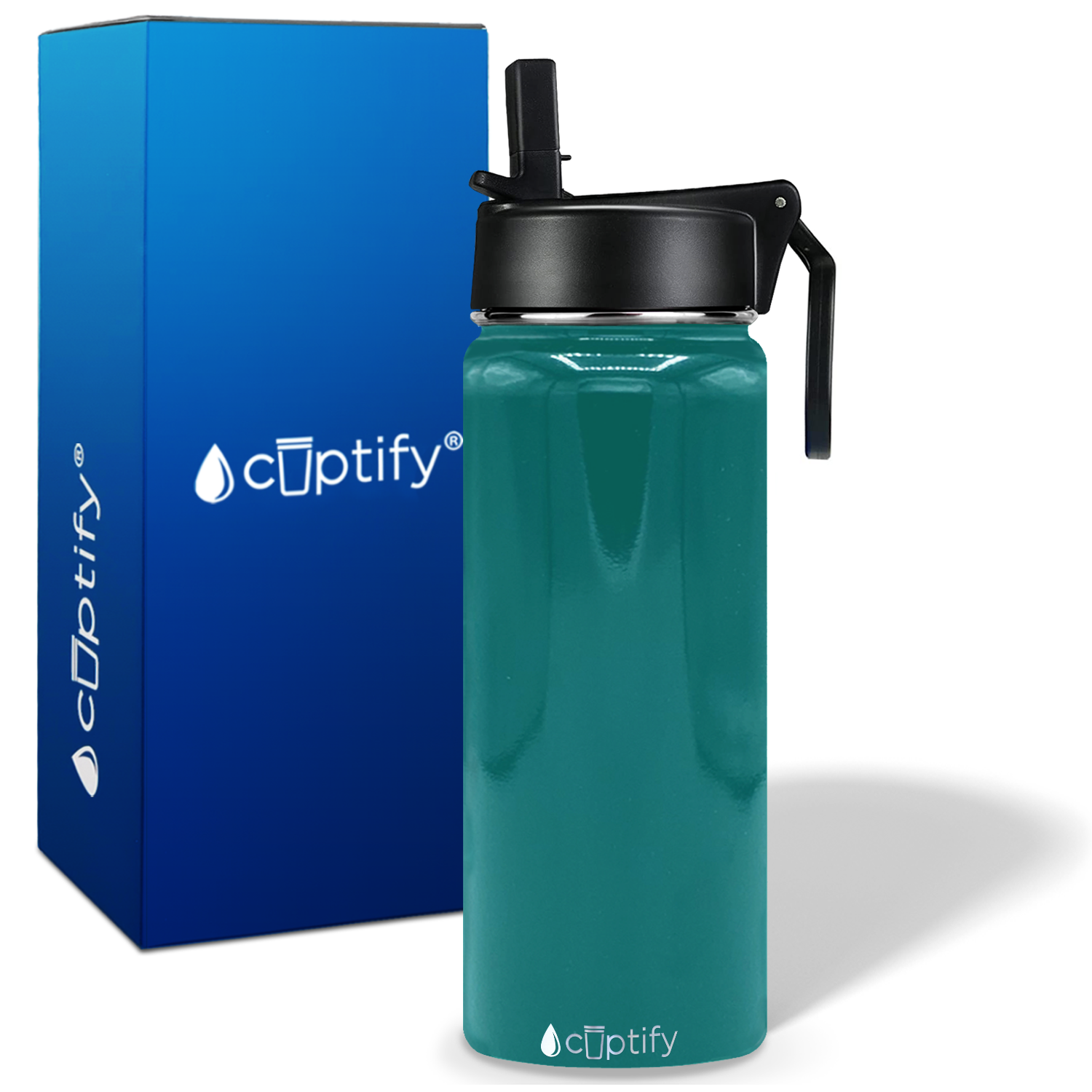 Aqua Blue 18oz Wide Mouth Water Bottle