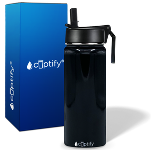 Black Gloss 18oz Wide Mouth Water Bottle