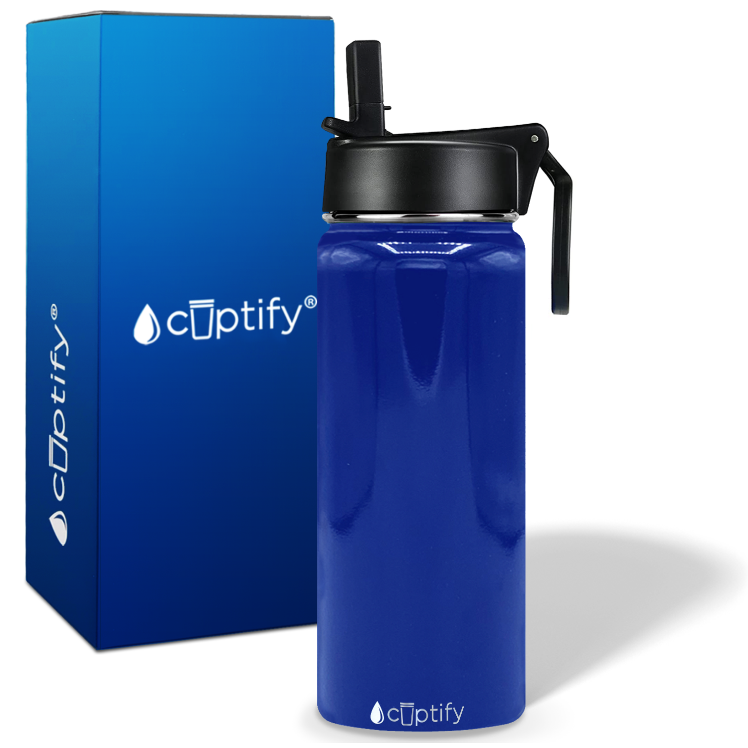 Blue Gloss 18oz Wide Mouth Water Bottle