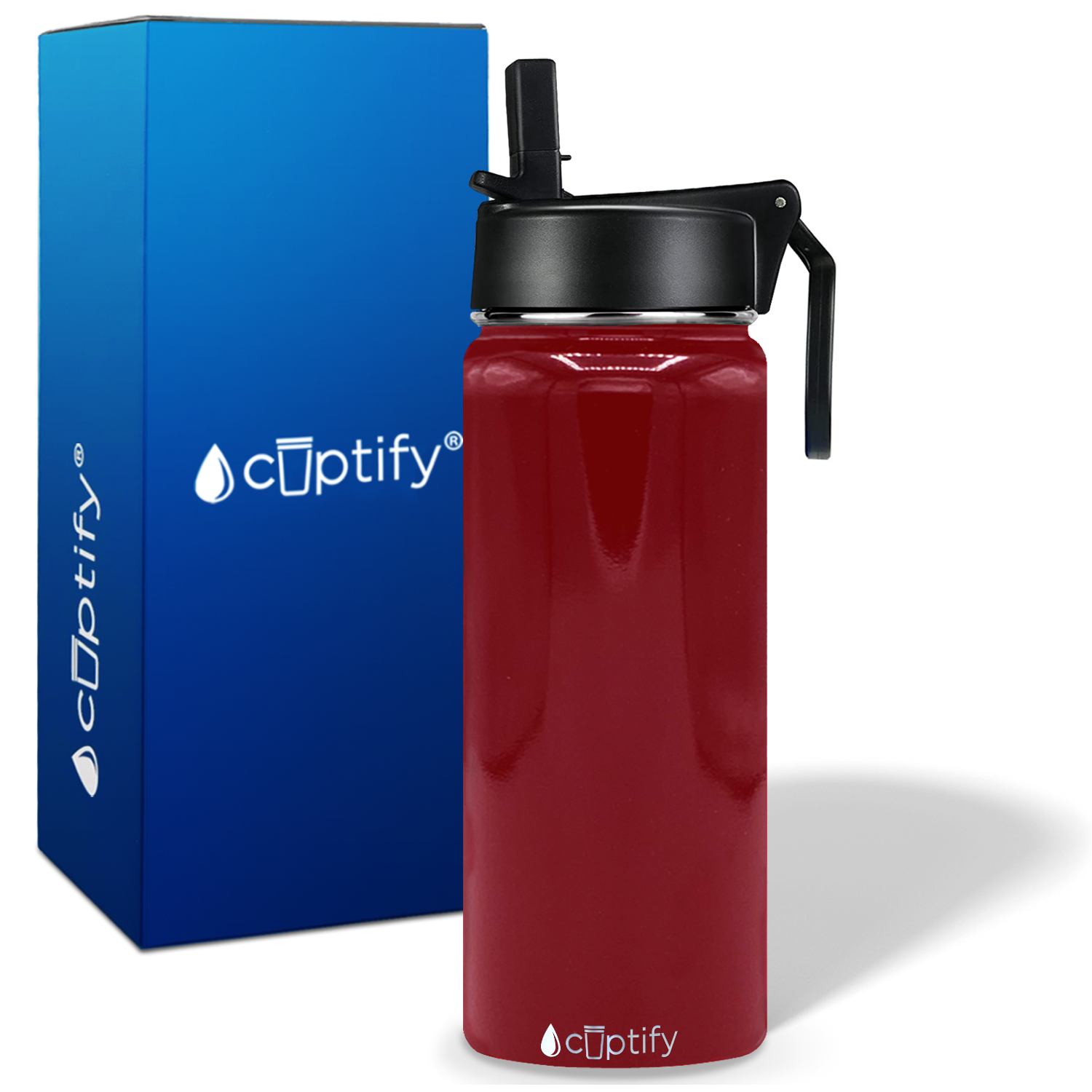 Blood Red Gloss 18oz Wide Mouth Water Bottle