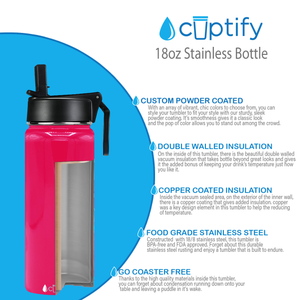 Hot Pink 18oz Wide Mouth Water Bottle