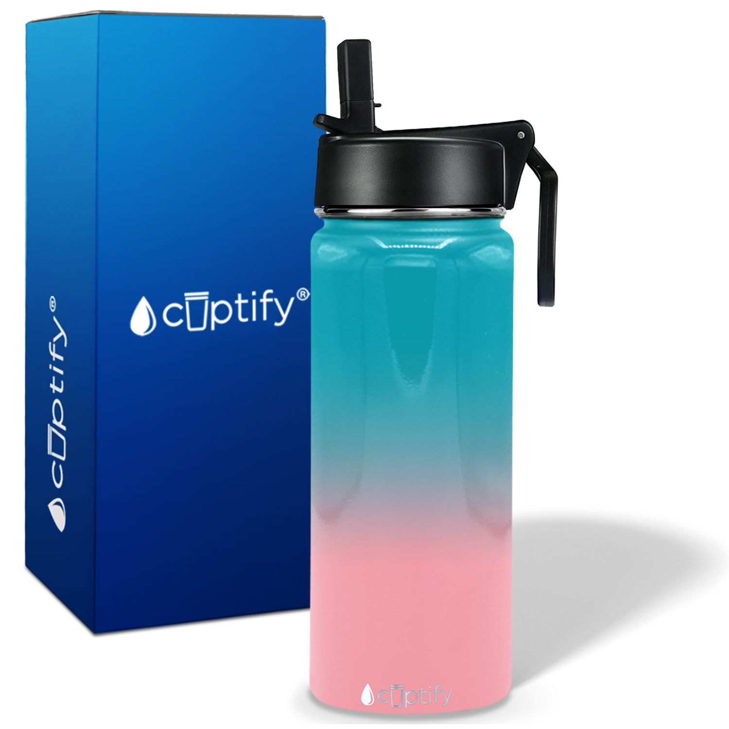 Cotton Candy Ombre 18oz Wide Mouth Water Bottle