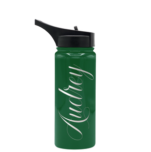 Cuptify Personalized Laser Engraved on Green Gloss 18 oz Bottle