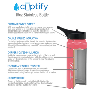 Cuptify Personalized Laser Engraved on Guava Gloss 18 oz Bottle