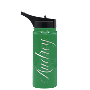 Cuptify Personalized Laser Engraved on Kelly Green Gloss 18 oz Bottle