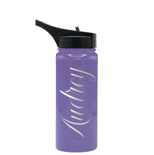 Cuptify Personalized Laser Engraved on Lavender Gloss 18 oz Bottle