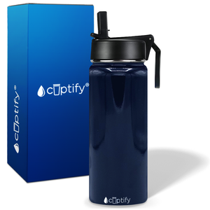 Navy Blue 18oz Wide Mouth Water Bottle
