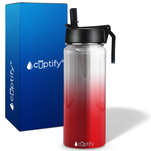 Red Ombre Translucent 18oz Wide Mouth Water Bottle