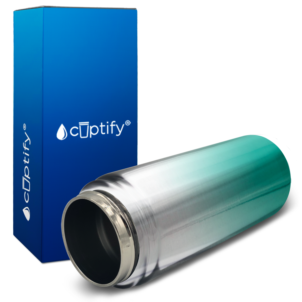 Teal Ombre Translucent 18oz Wide Mouth Water Bottle