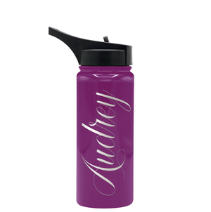 Cuptify Personalized Laser Engraved on Plum Wine Gloss 18 oz Bottle