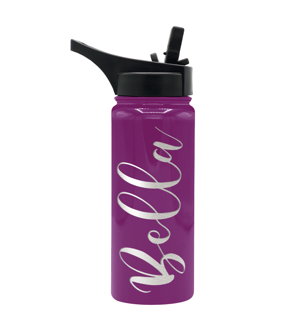 Cuptify Personalized Laser Engraved on Plum Wine Gloss 18 oz Bottle