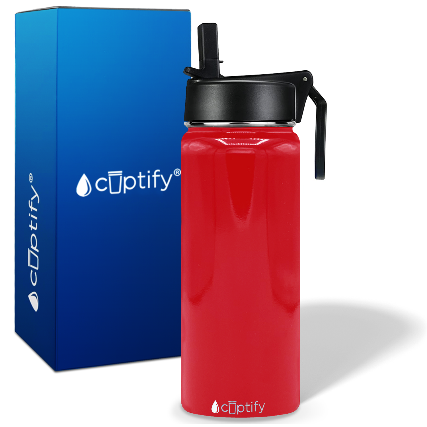 Red Gloss 18oz Wide Mouth Water Bottle