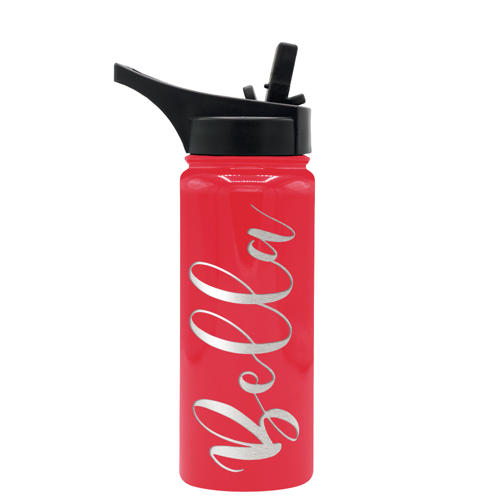 Cuptify Personalized Laser Engraved on Red Gloss 18 oz Bottle