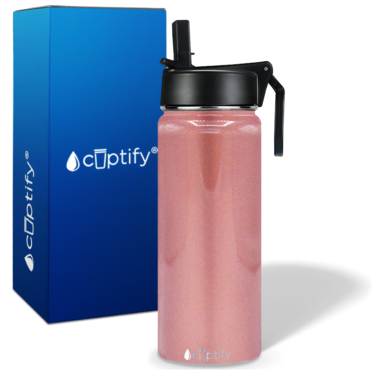 Rose Gold 18oz Wide Mouth Water Bottle