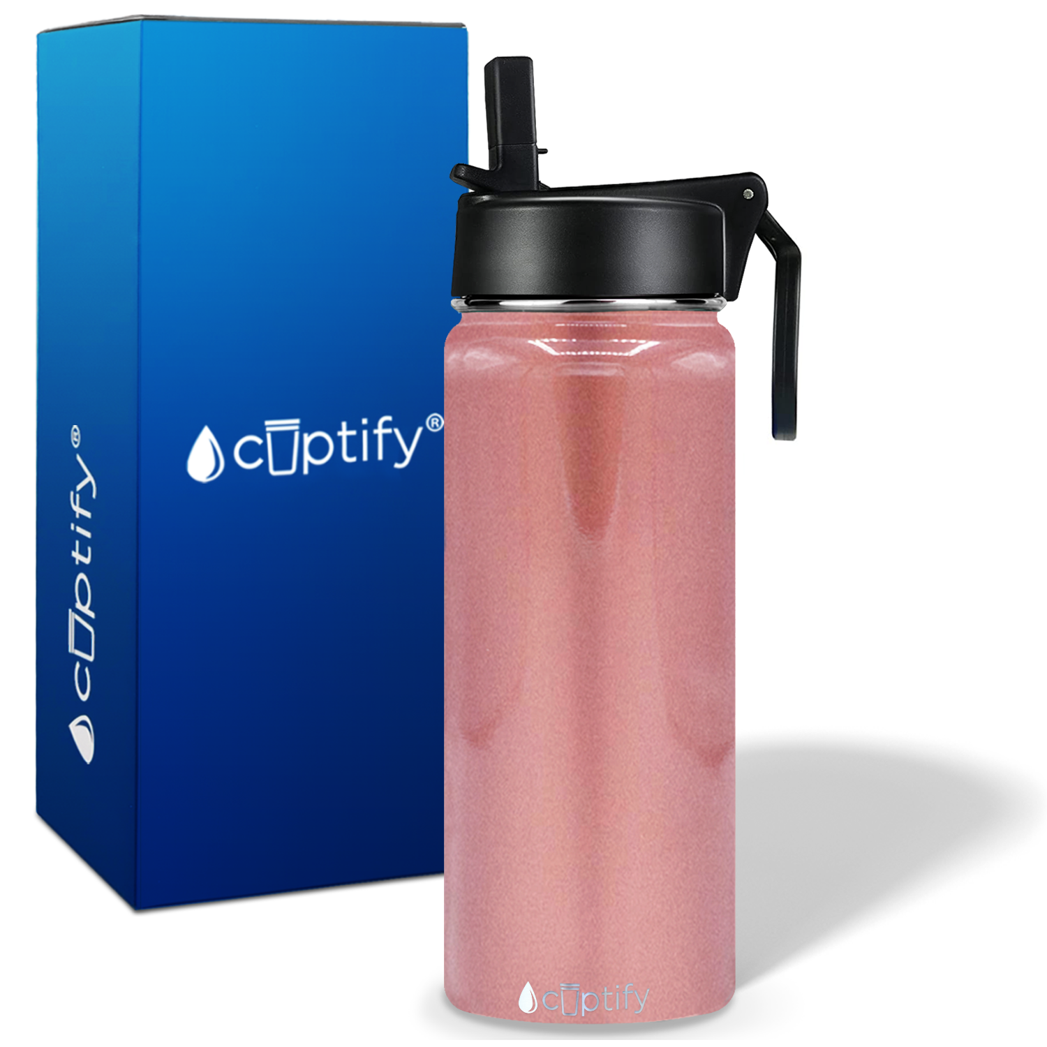 Rose Gold 18oz Wide Mouth Water Bottle