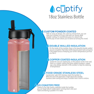 Rose Gold 18oz Wide Mouth Water Bottle