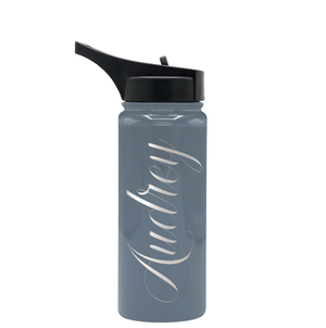 Cuptify Personalized Laser Engraved on Squirrel Gray Gloss 18 oz Bottle