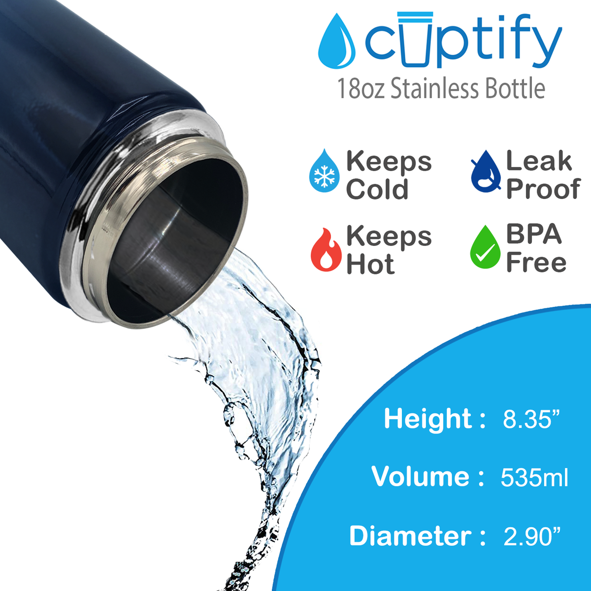 Tennessee Ombre 18oz Wide Mouth Water Bottle