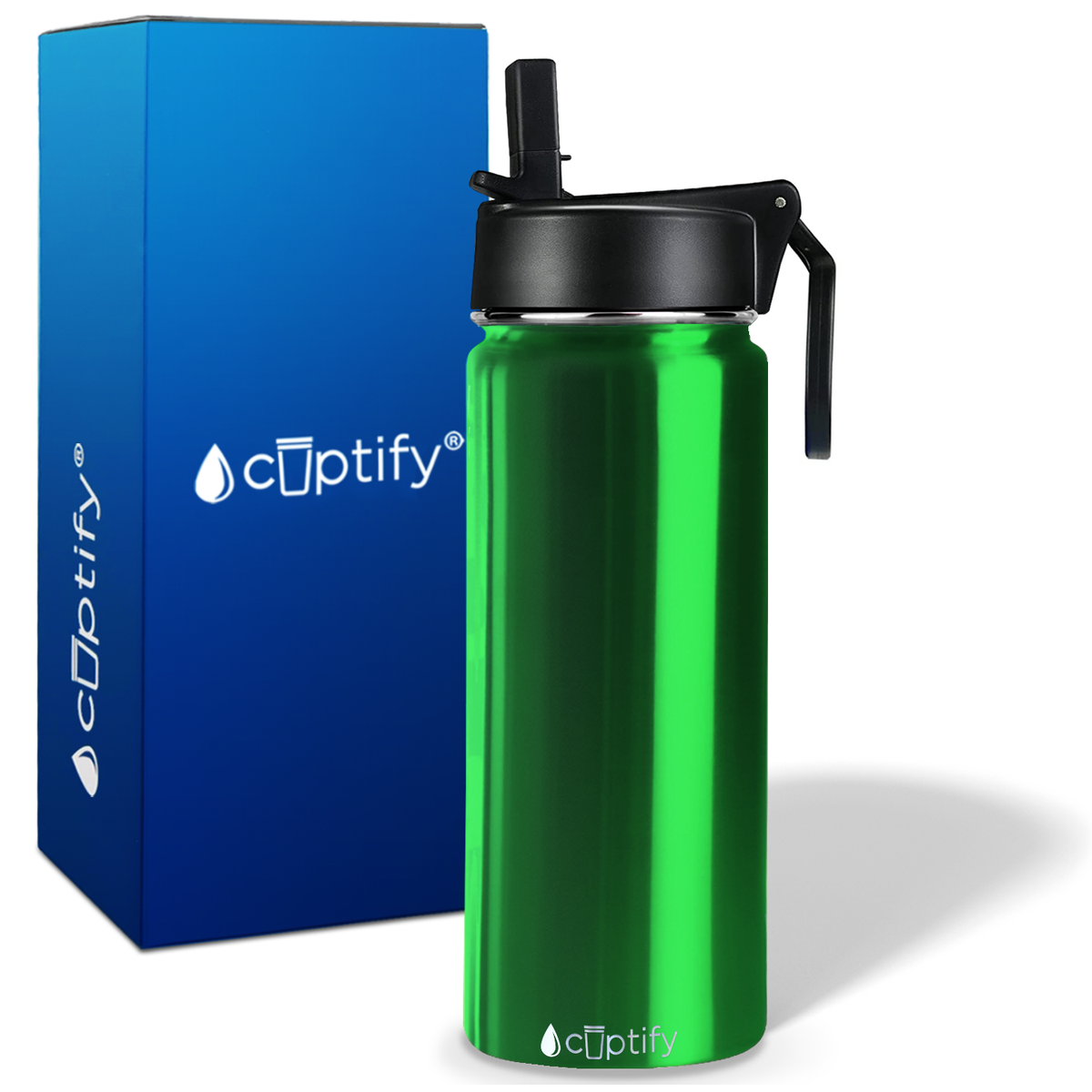 Green Translucent 18oz Wide Mouth Water Bottle