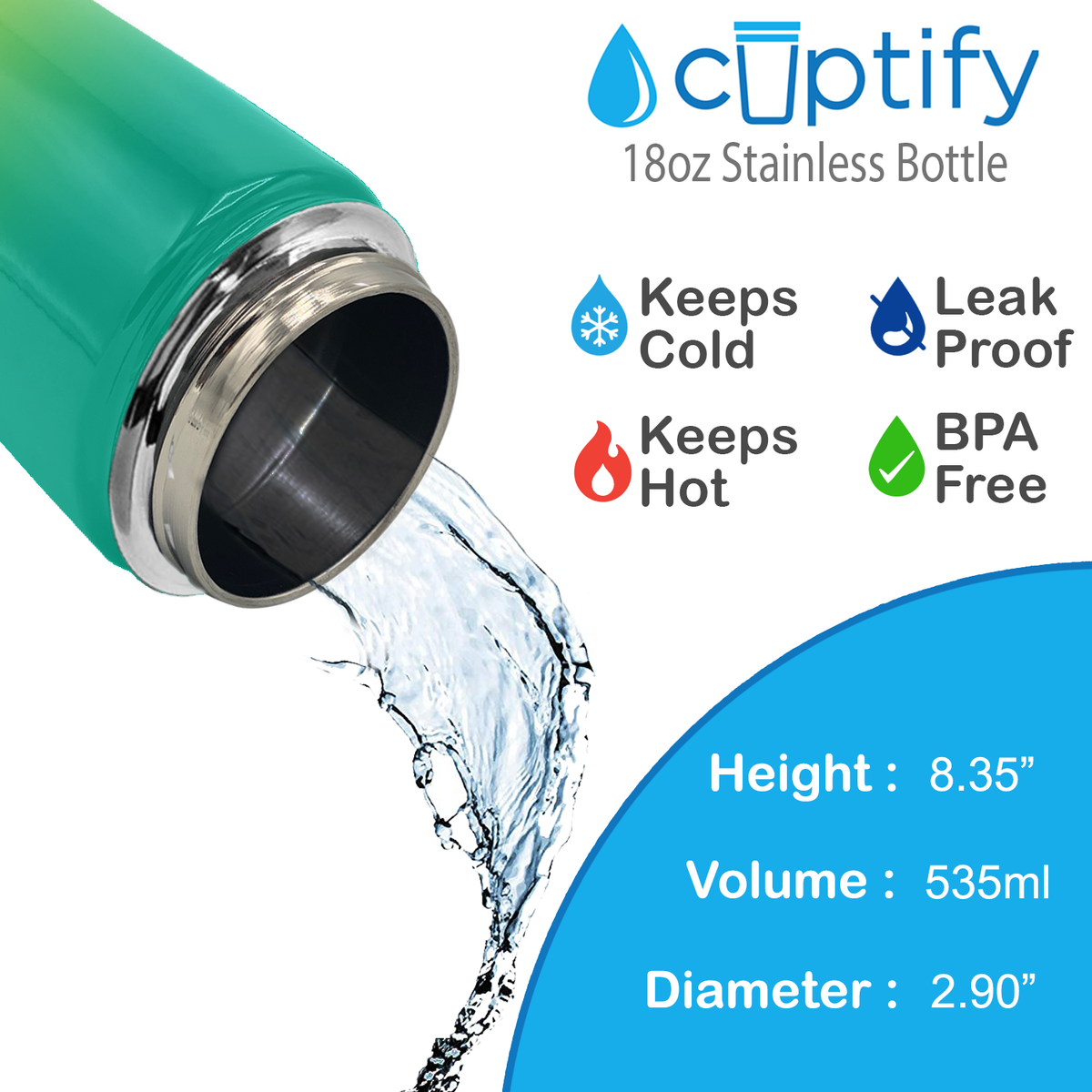 Tropical Ombre 18oz Wide Mouth Water Bottle