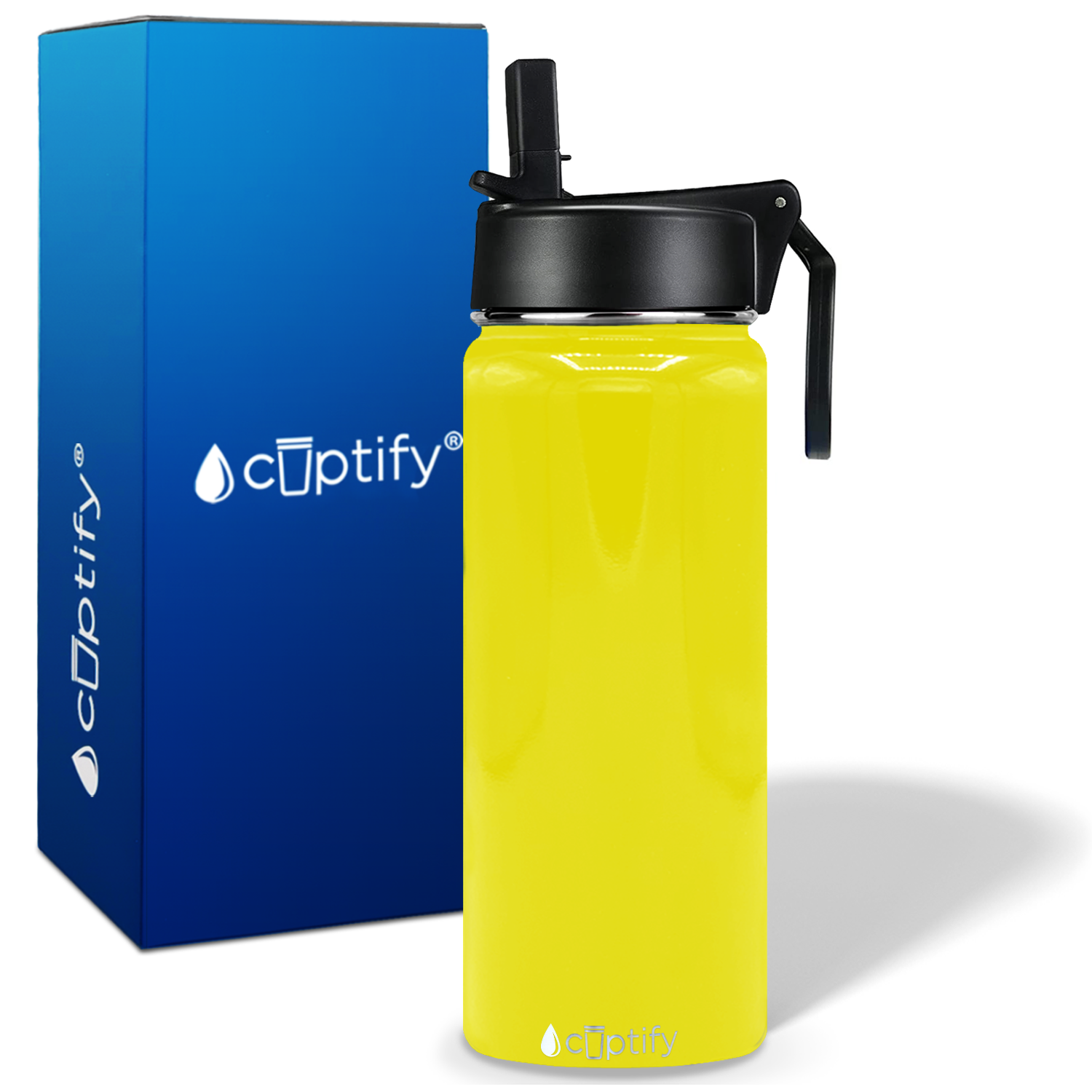 Yellow Gloss 18oz Wide Mouth Water Bottle
