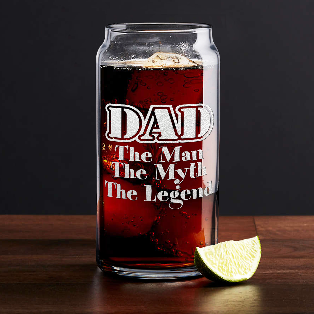  DAD The Man The Myth The Legend Etched on Glass