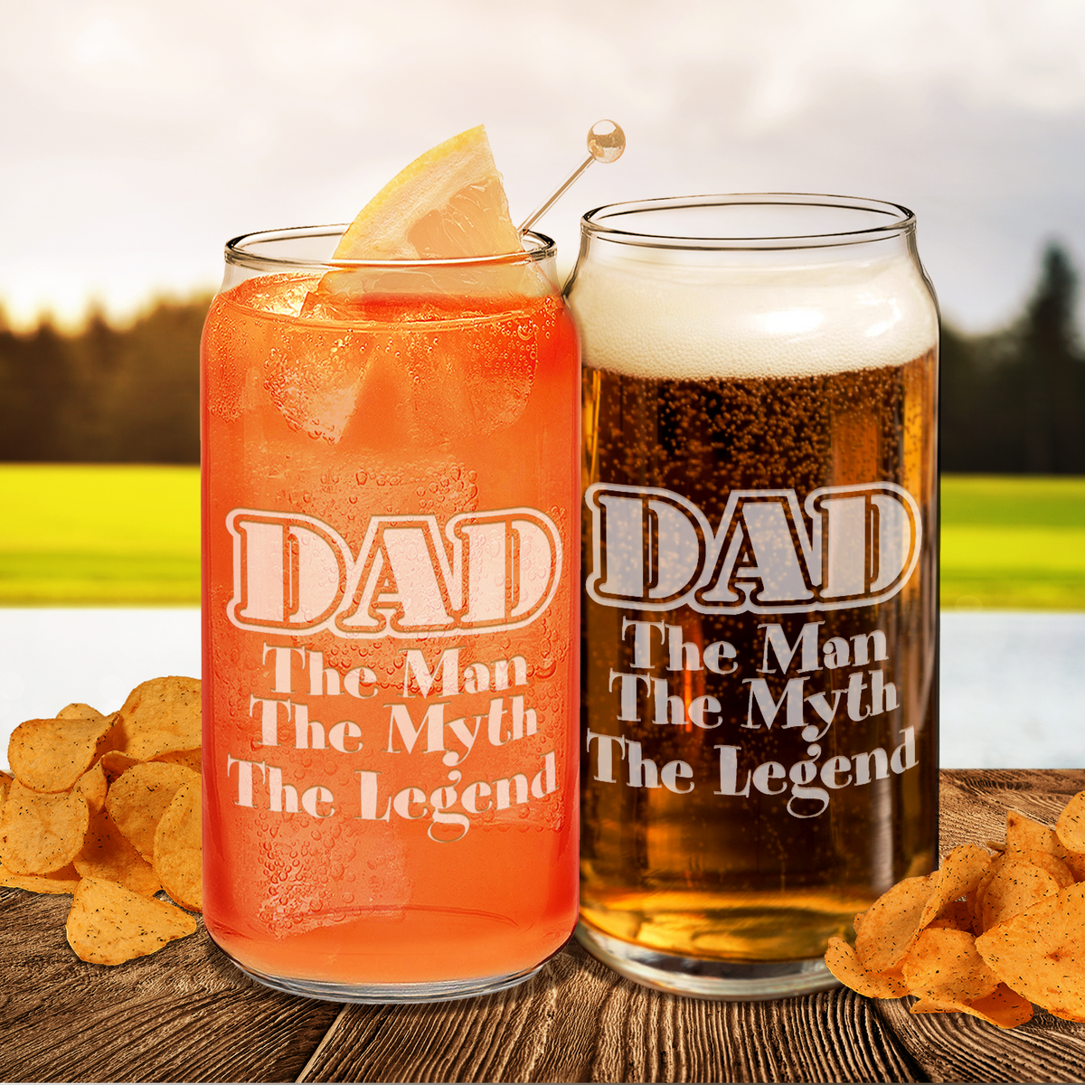  DAD The Man The Myth The Legend Etched on Glass