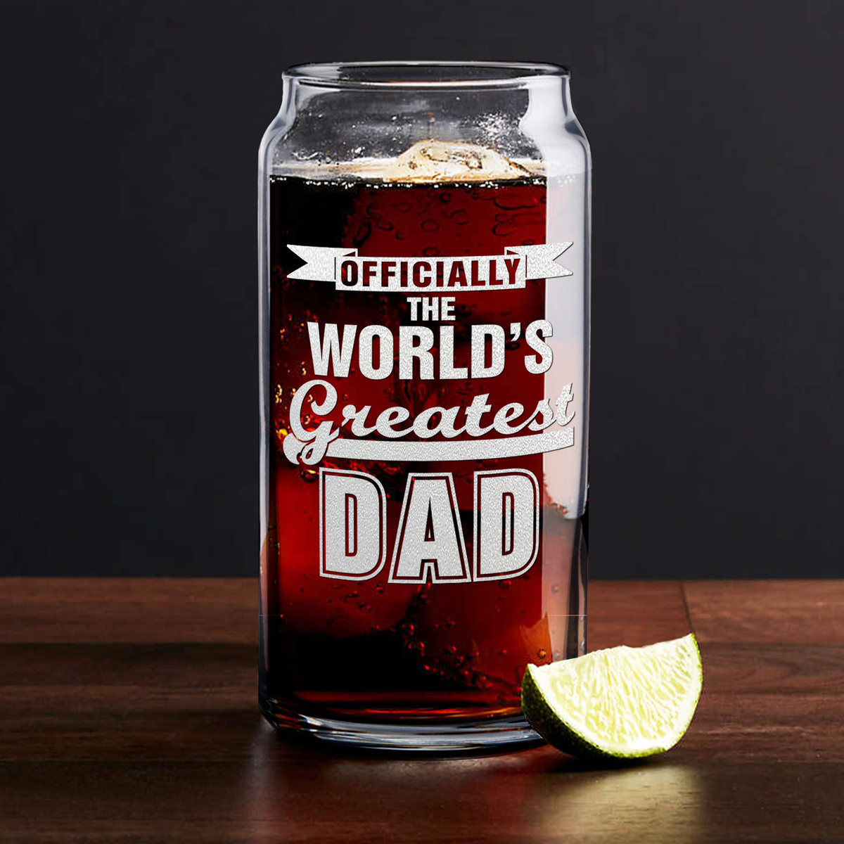  Officially World's Greatest Dad Etched on Glass