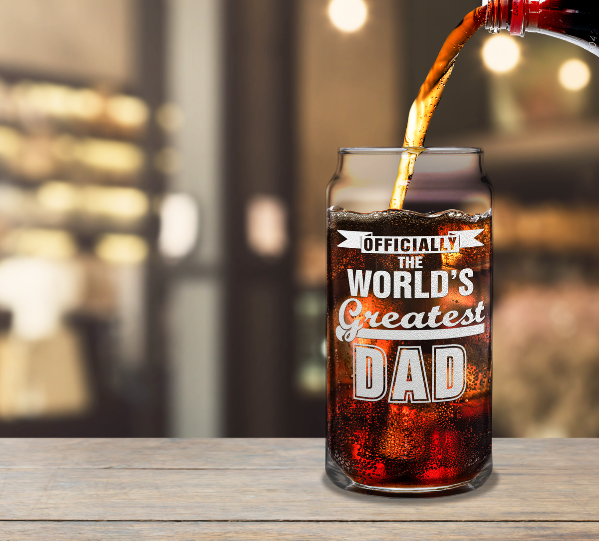  Officially World's Greatest Dad Etched on Glass