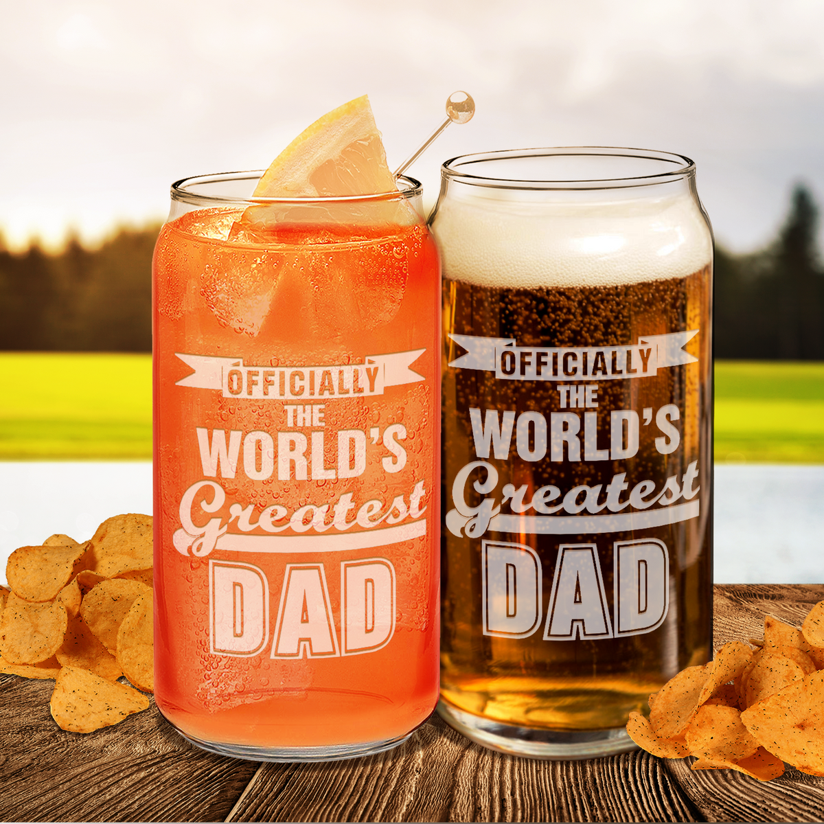  Officially World's Greatest Dad Etched on Glass