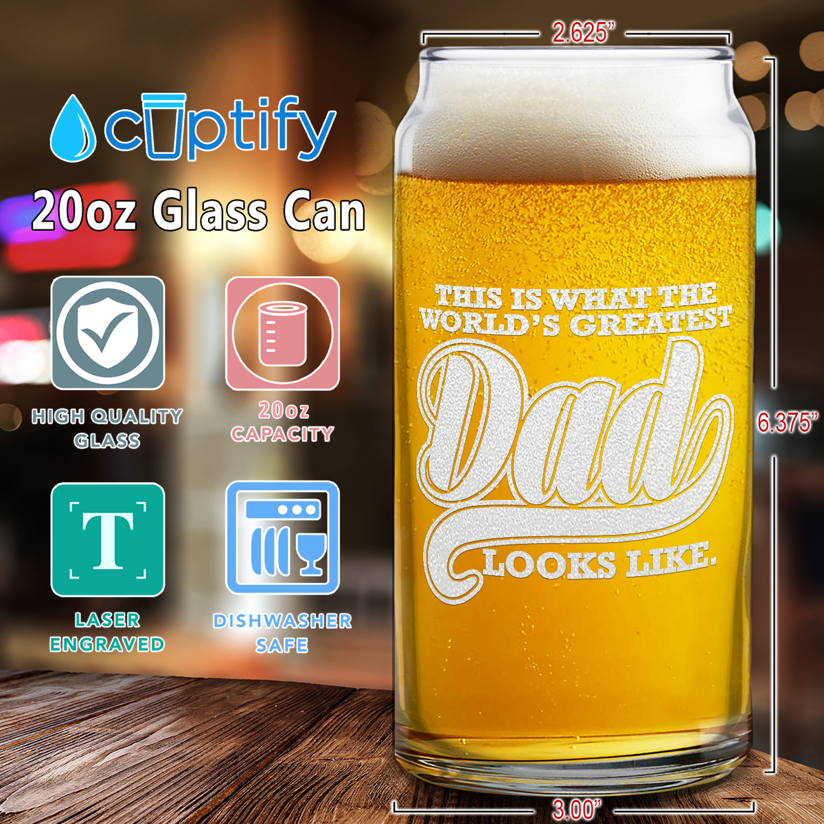  World's Greatest Dad Etched on Glass