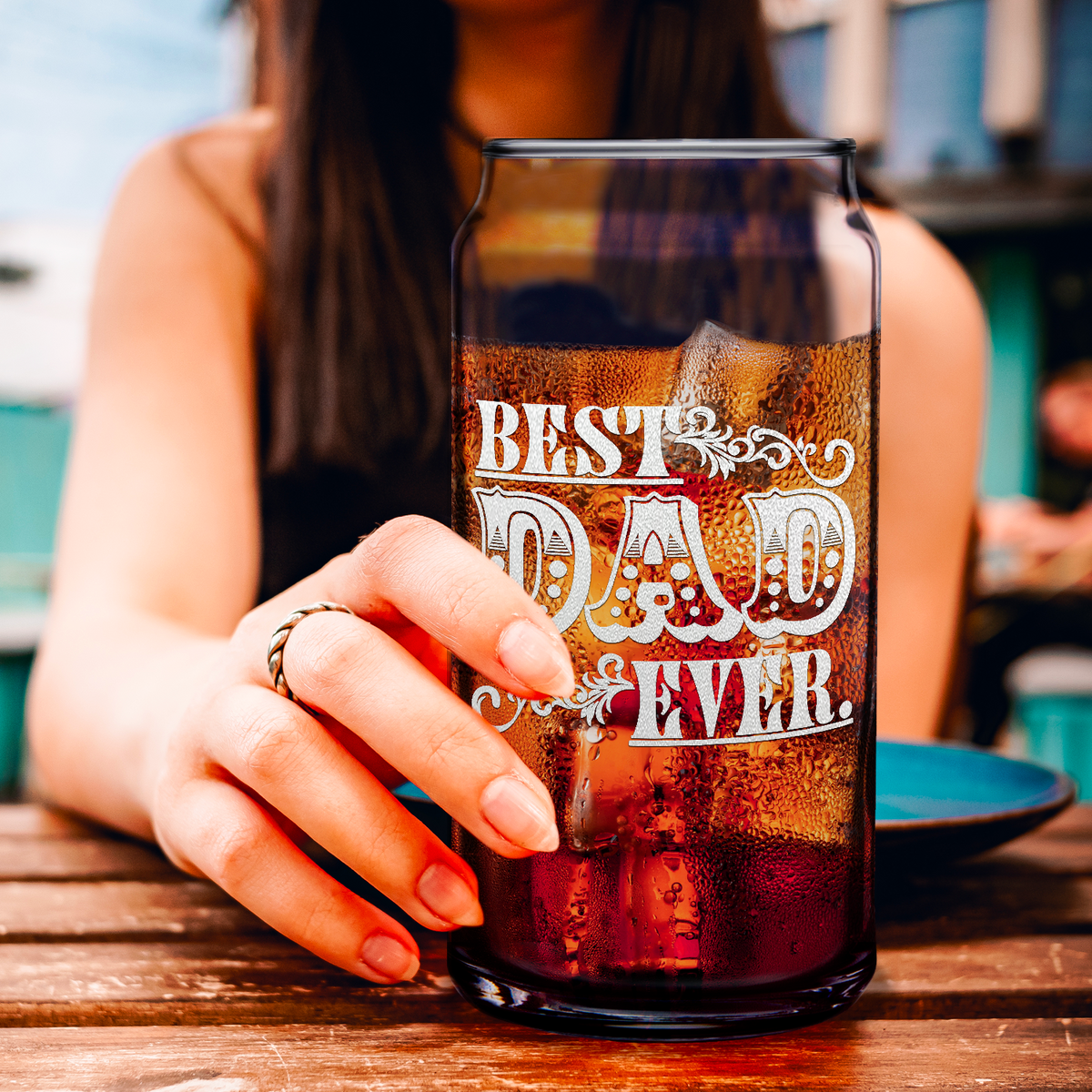 Best Dad Ever Design Etched on Glass