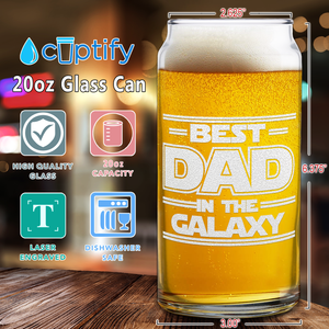  Best Dad In The Galaxy Etched on Glass