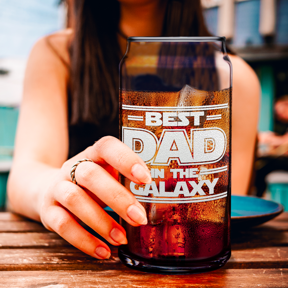  Best Dad In The Galaxy Etched on Glass