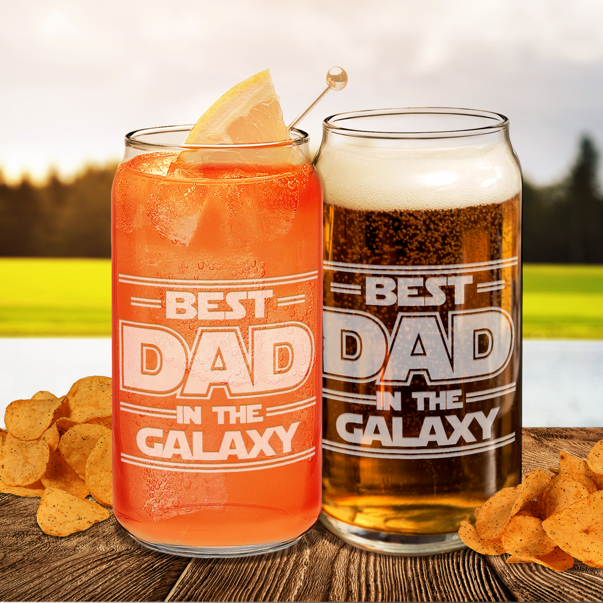  Best Dad In The Galaxy Etched on Glass