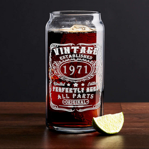 51st Birthday Gift Vintage Established 1971 20oz Glass Can