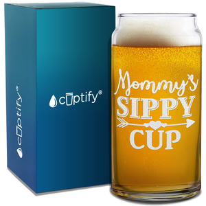  Mommy's Sippy Cup Arrow Etched on Glass