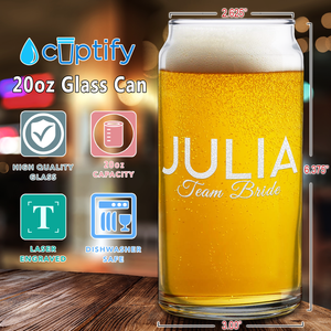  Personalized Team Bride Etched on Glass