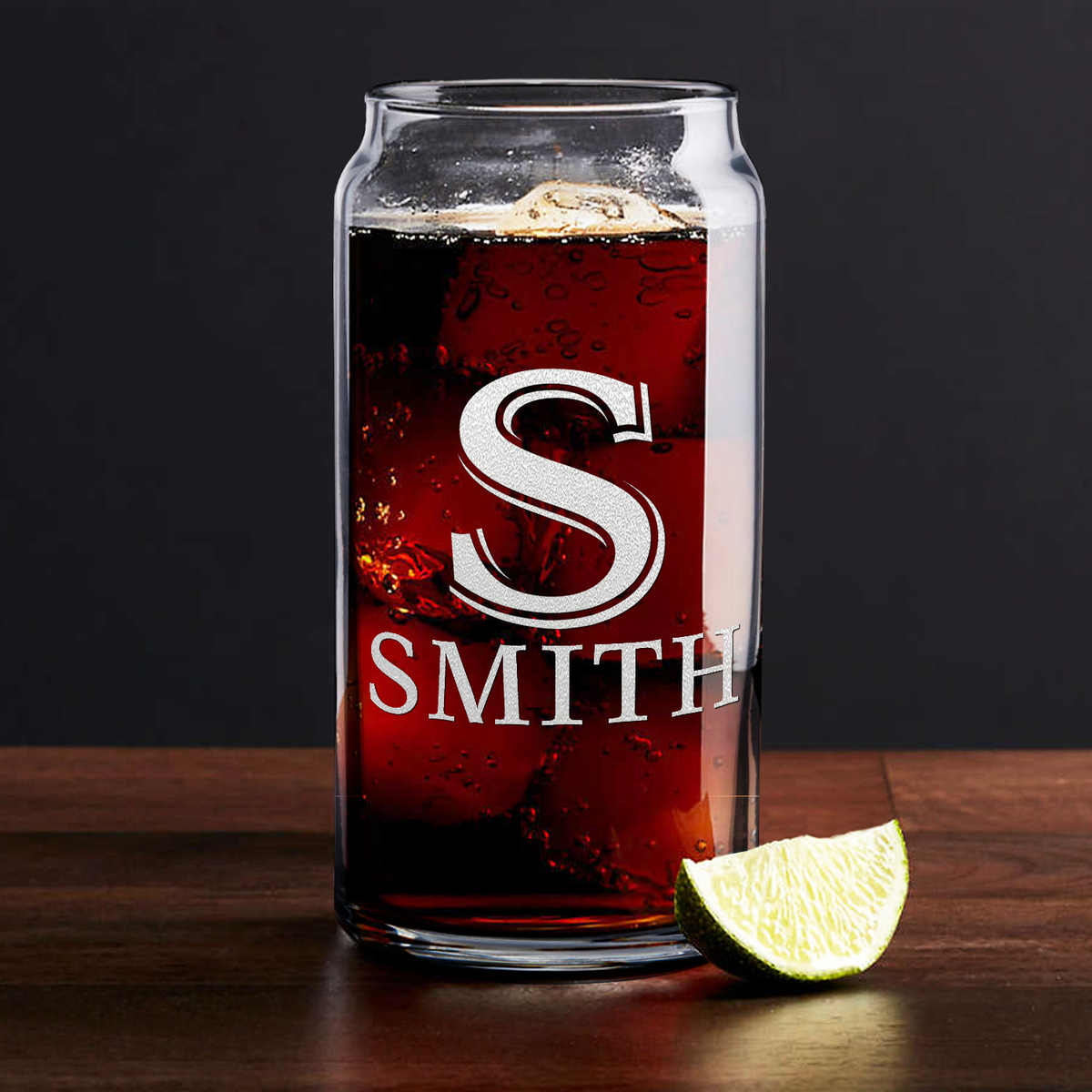 Personalized Monogram 20oz Glass Can